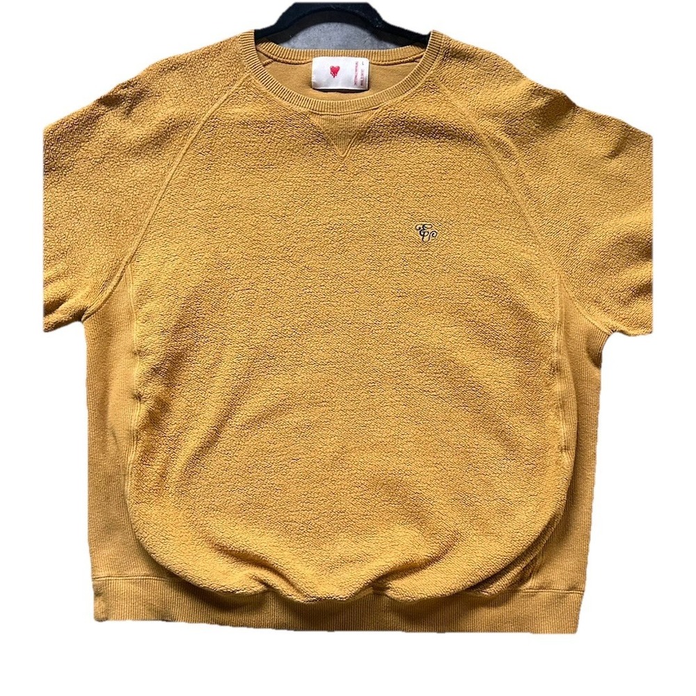 Emotionally Unavailable Crew Sweatshirt Medium Cream French Terry Mustard - Picture 2 of 12